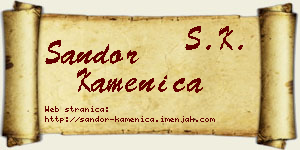 Šandor Kamenica vizit kartica